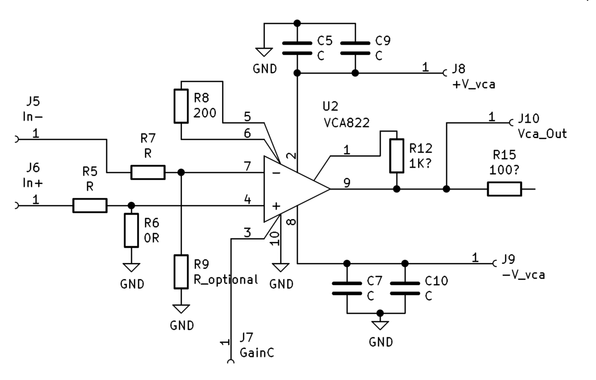 Diy waveform generator VCA822 initial schematic V0