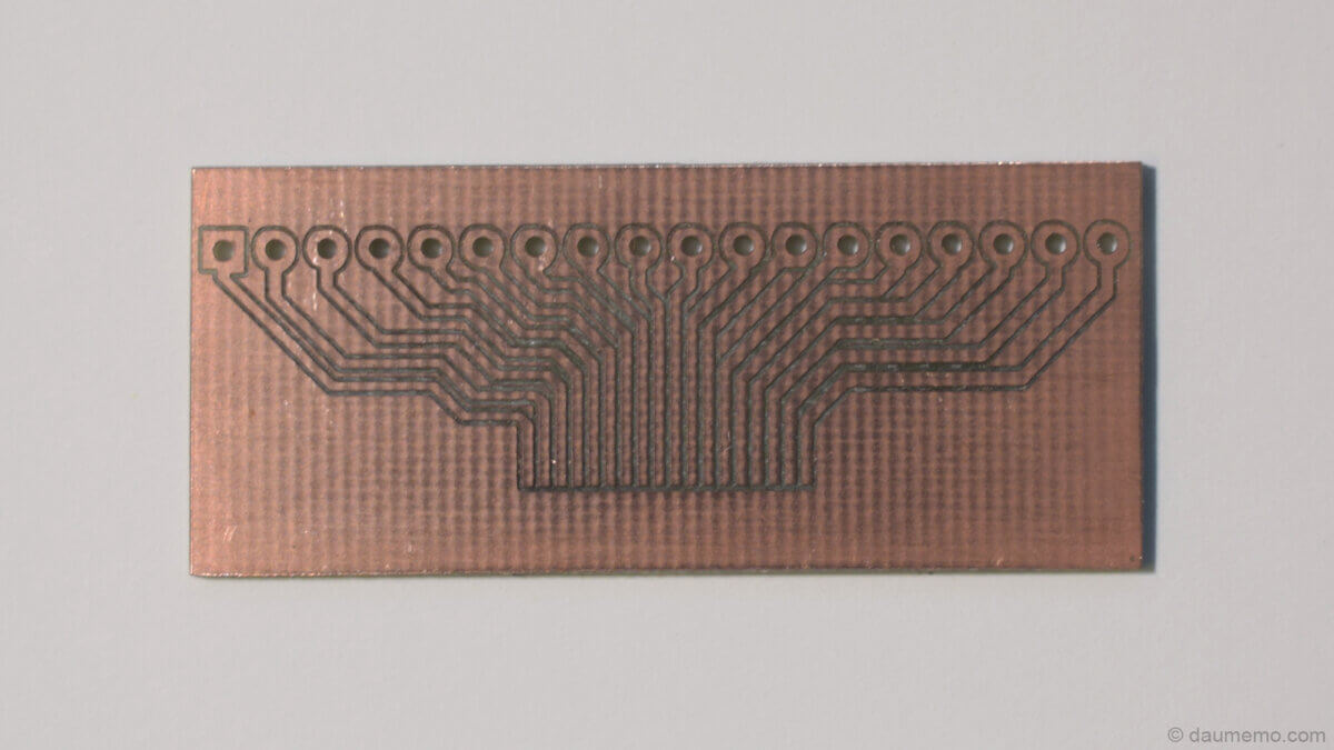 Final PCB after all cuts and finishing