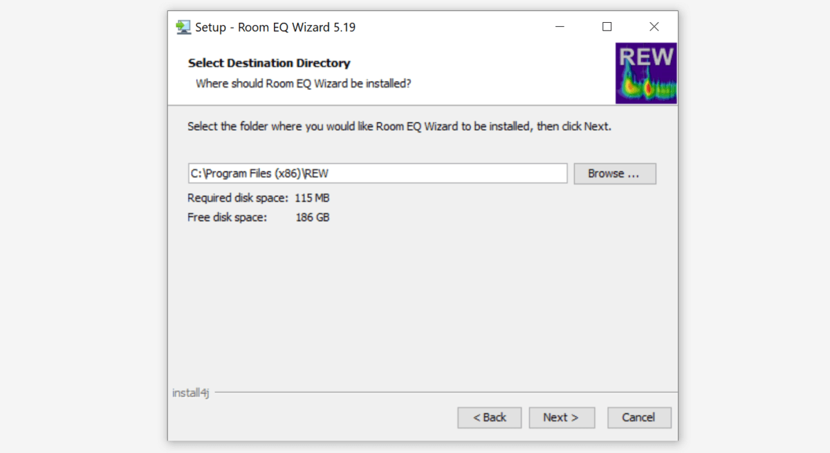 REW installation step 3