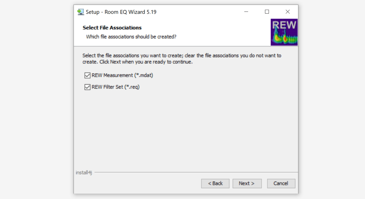 REW installation step 5