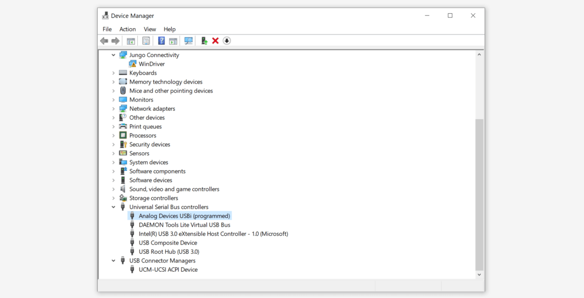 freeUSBi driver successful installation device manager