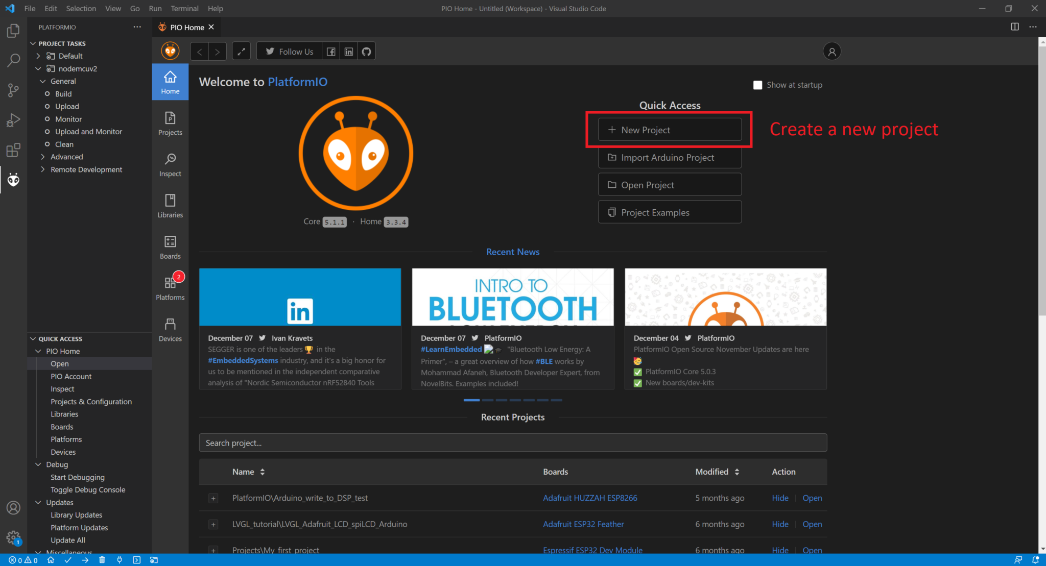 How to use free PlatformIO with Arduino boards Daumemo