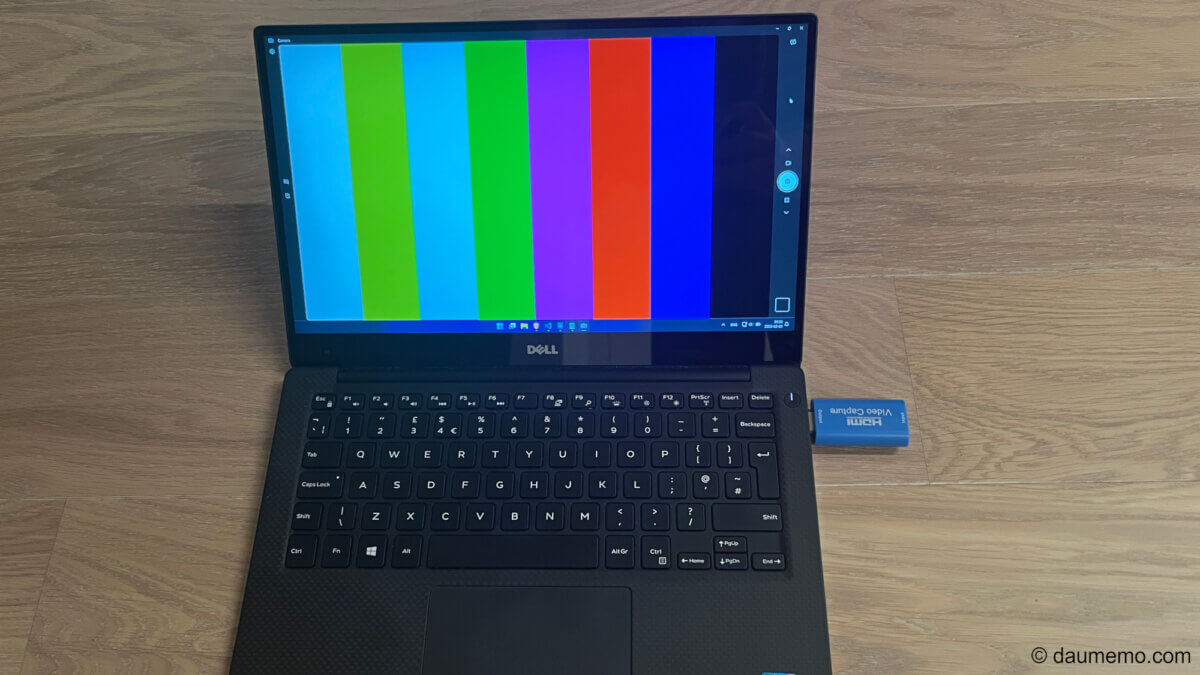 a Laptop with HDMI to USB adapter